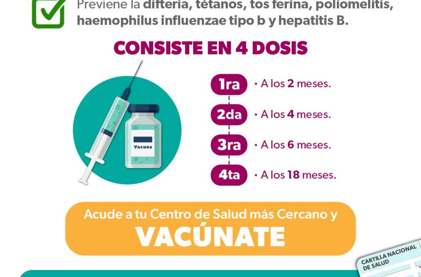  Protege a niñas y niños de 6 enfermedades con la vacuna hexavalente