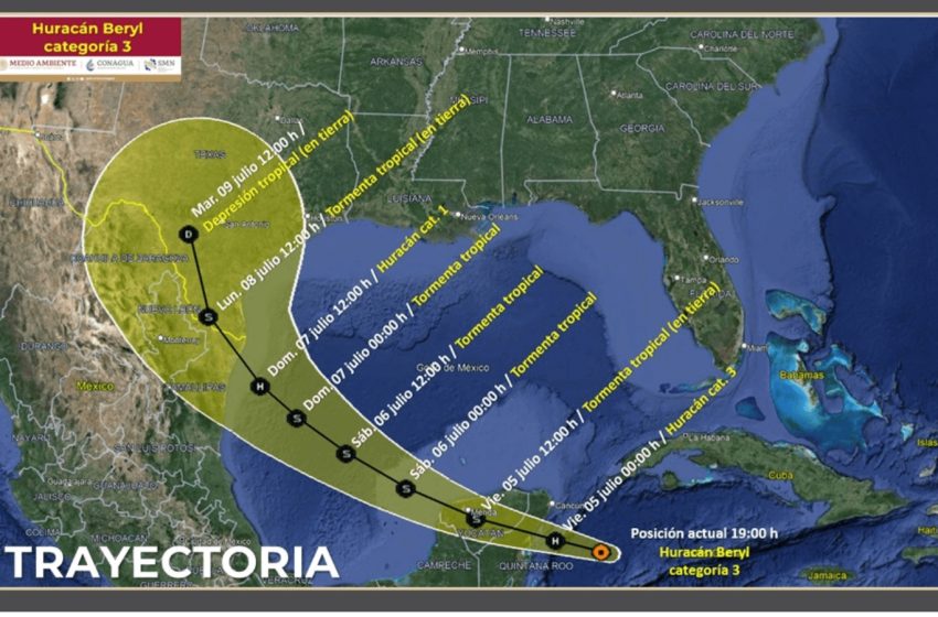  Huracán Beryl y Cuánto mide el ojo del fenómeno meteorológico