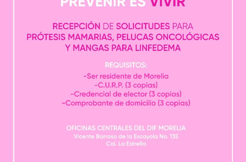  DIF Morelia ofrece apoyos gratuitos a mujeres que enfrentan cáncer de mama