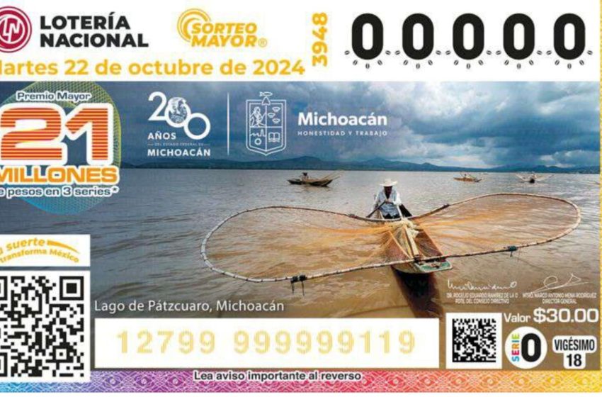  Develan Bedolla y la Lotería Nacional “cachito” conmemorativo por los 200 años de Michoacán