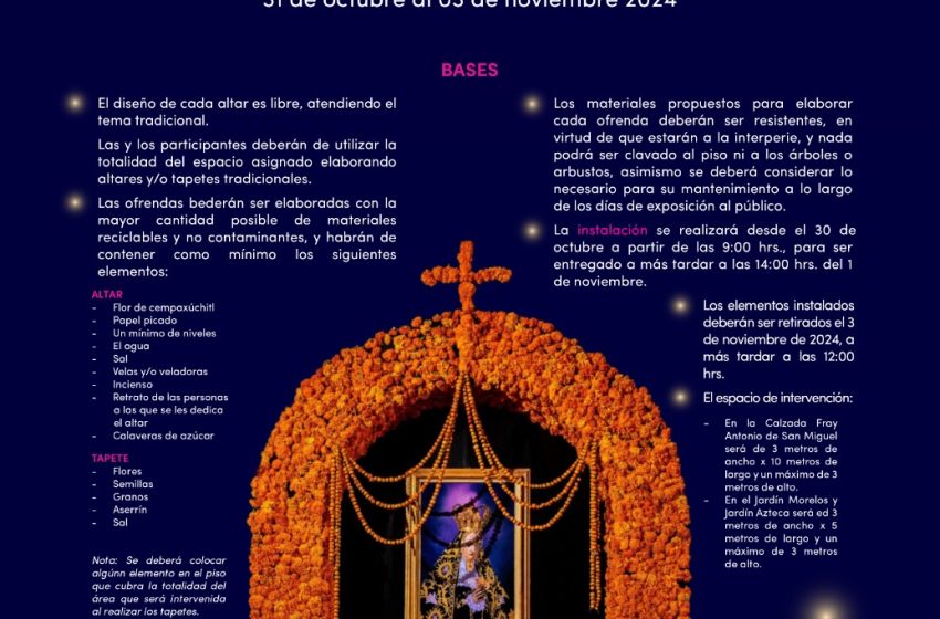  Ya abierta, convocatoria para elaboración de altares y tapetes: SeCultura Morelia