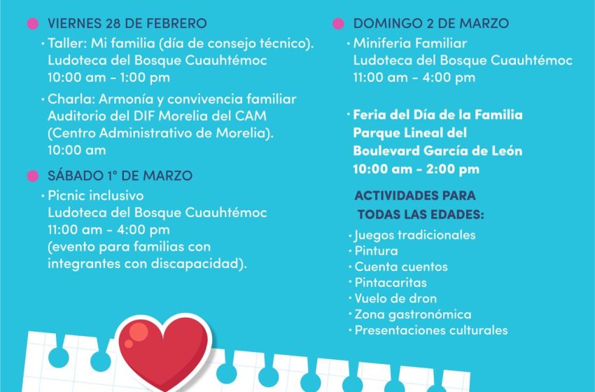  DIF Morelia invita a celebrar el Día de la Familia