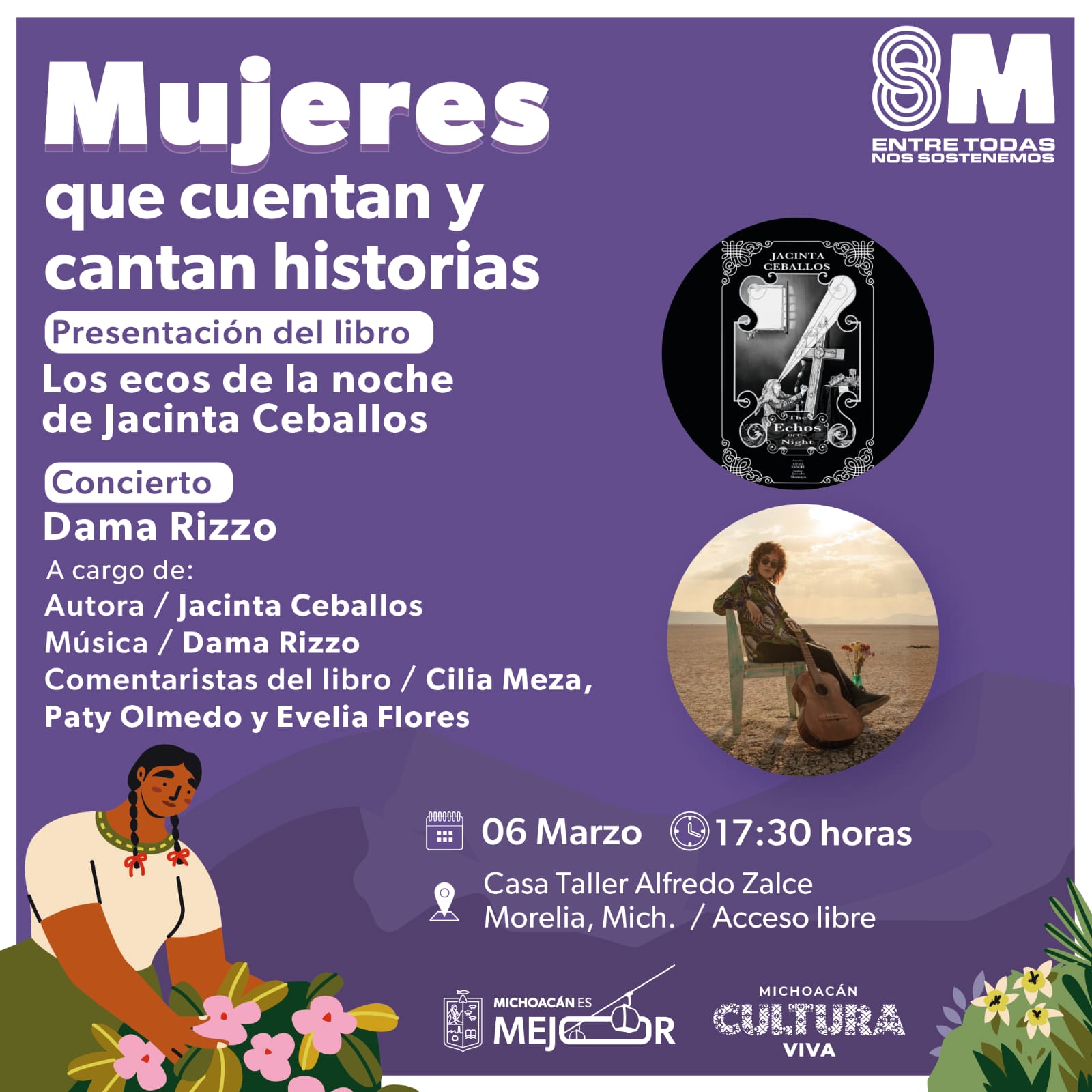  8M: Mujeres contarán y cantarán historias en la Casa Taller Alfredo Zalce