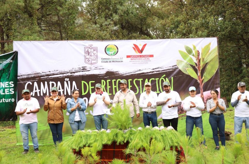  Participa Vicente Gómez en arranque de reforestación 2025 en Tacámbaro