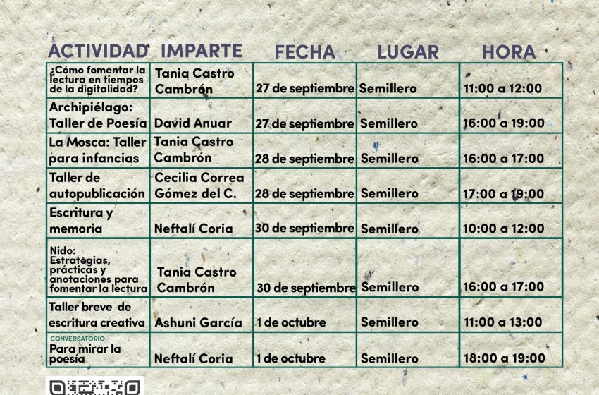  SeCultura Morelia invita a los talleres gratuitos de la IV Feria del Libro